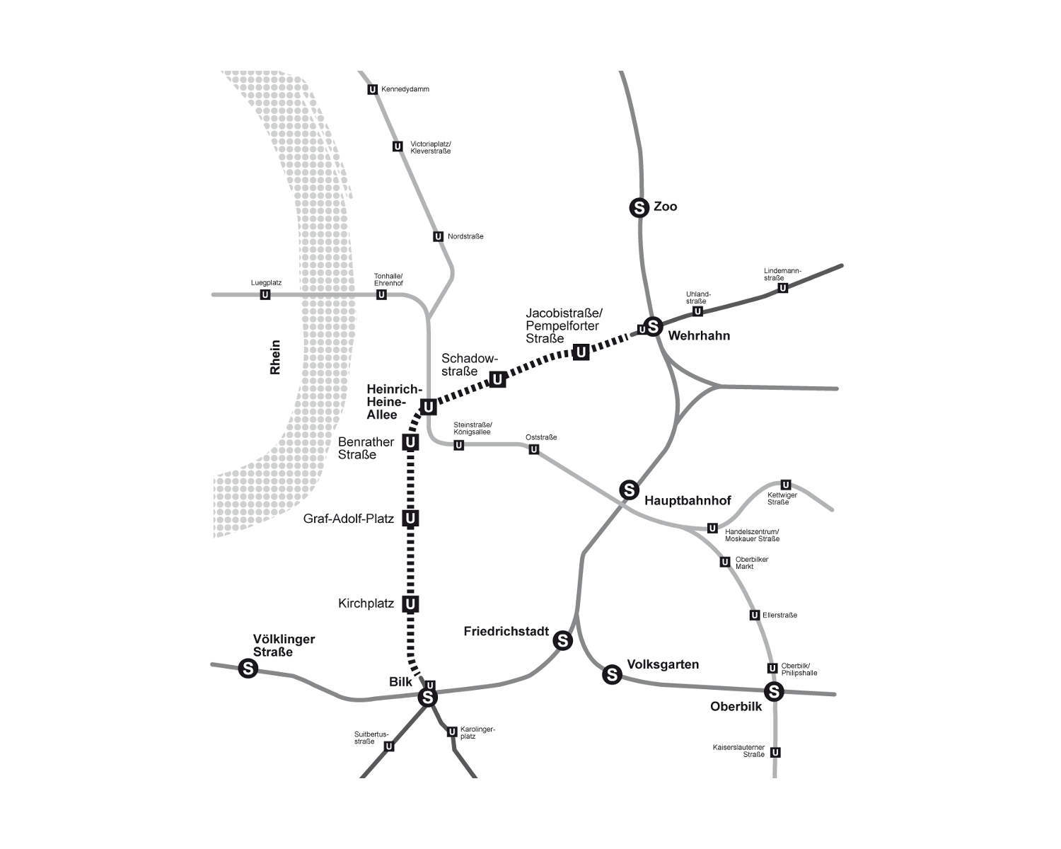 Wehrhahnlinie Duesseldorf, Stations, General Plan, Uebersichtsplan, 01