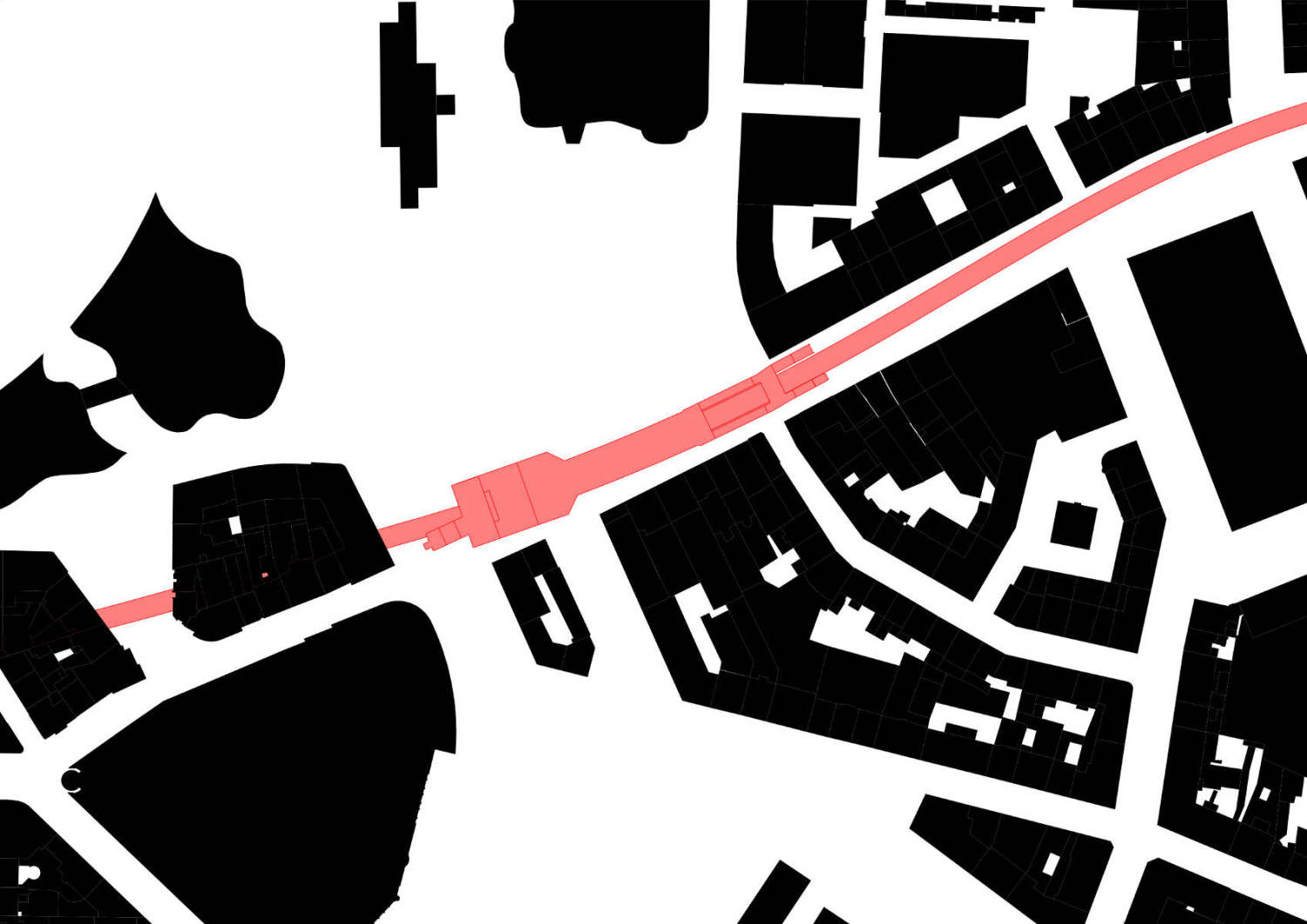 Wehrhahnlinie Duesseldorf, Stations, Schadowstrasse, Spatial Conception, Raeumliches Konzept, Ursula Damm, Schwarzplan